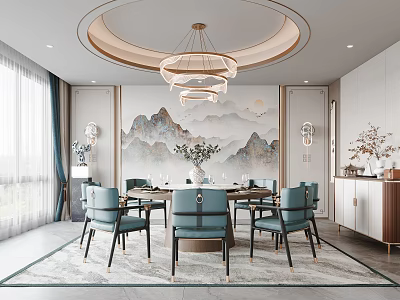New Chinese-style private room 3d model