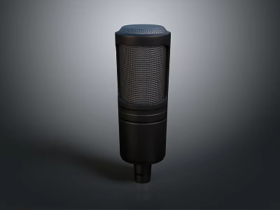 Studio Grade Professional Black Microphone Electronic Audio Recording Device with Mesh Grille 3d model