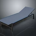 Stylish Modern Lounge Chair With Blue Cushioned Surface And Sleek Metal Frame Design