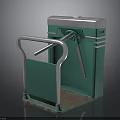 Green Metal Turnstile Gate with Railings for Public Access Control