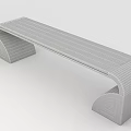 Tech Exhibition Hall Modern Bench With Wooden Panel Top Black Metal Frame And Geometric Patterns