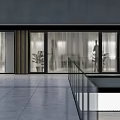 Modern Detached Villa Exterior Design Featuring Large Glass Windows Terrace And Garage
