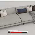 Modern double sofa multiplayer sofa 3d model