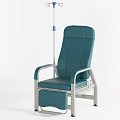 Comfortable Blue And Brown Medical Chairs With IV Stands For Clinic Use