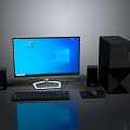 Modern Desktop Computer System With Monitor Tower Speakers Keyboard And Mouse