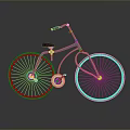 Blue Bicycle With Black Seat And Handlebar On Gray Background With Reflection