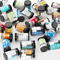 Professional Medical Devices Amino Energy Supplements in Various Colored Containers