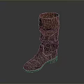 Vintage Brown Leather Slouchy Mid Calf Boots With Light Colored Leather Sole For Casual Daily Wear