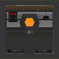 Modern Gray Equipment with Orange Black Stripes and Yellow Hexagon Display and Bottom Handles Structure