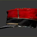 Vintage Red And Black Hat With Golden Decorations And Number 43