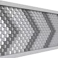 Modern Decorative Wall Design With Geometric Cube Pattern And Gray Textured Surface 3d model