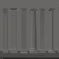 Roman Columns Collection Featuring Various Classical Styles And Decorative Architectural Details 3d model