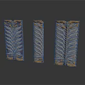 Ancient Decorative Weapon Components With Golden Gray Feather Layered Design