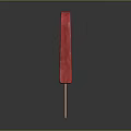 Vibrant Red Popsicle with Smooth Surface Wooden Stick and Fruit Flavored Summer Treat