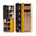 Modern Wardrobe Design With Yellow Black Wooden Finish Zigzag Pattern Cabinets Drawers