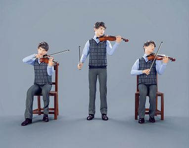 modern man music performance musical instrument playing instrument violin playing violin 3d model