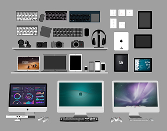 Modern computer combination 3d model