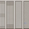 Various Modern Room Dividers With Geometric Lattice Slatted And Wave Patterns 3d model