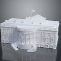 White House Architectural Model With Columns Steps And Flag On Top