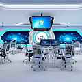 Smart Classroom Net Red Office Smart Invisible Door Modeling Room 3d model