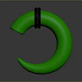 Stylish Green Crescent Shaped Clothing Accessory With Black Ring Accent Detail