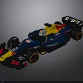 Red Bull Formula Racing Car With Oracle Sponsor Blue Yellow Livery And Aerodynamic Design