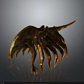 Orange Fantasy Creature Character With Shiny Exoskeleton Multiple Legs And Tail 3d model