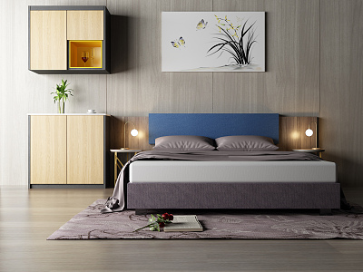 Modern background double bed model