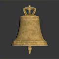 Exquisite Golden Bell Shaped Sculpture With Crown Decoration On Top