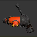 Armored Flame Demon Warrior With Red Orange Fire Body Yellow Horns And Hammer Weapon