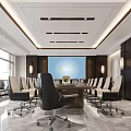 Projection Screen Conference Table Office Chair Boss Chair 3d model