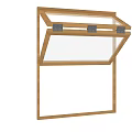Wooden Frame Transparent Glass Display Case With Modern Structure Design 3d model