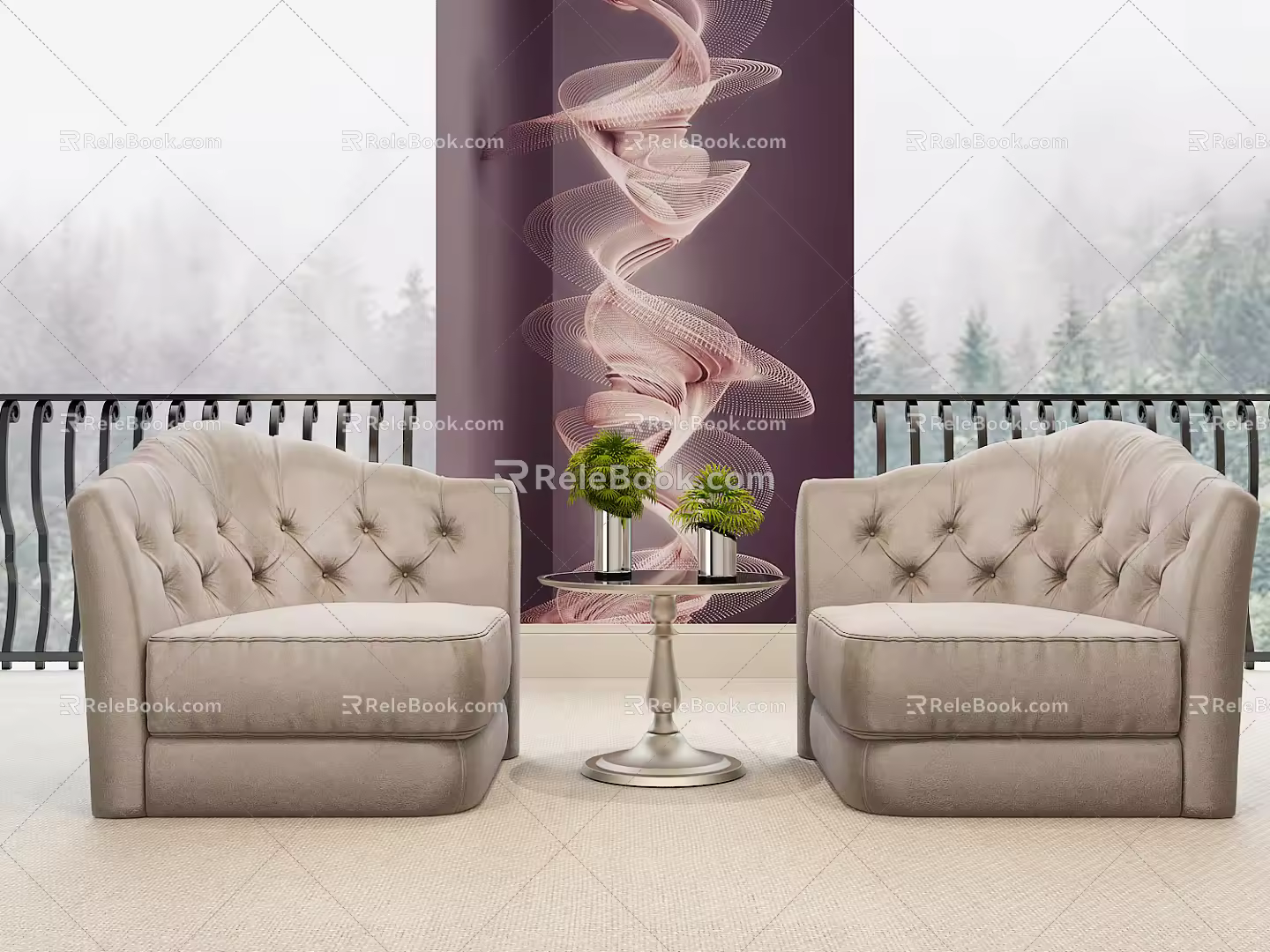 Jane European leisure sofa combination sofa chair combination 3d model