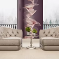 Jane European leisure sofa combination sofa chair combination 3d model