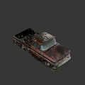 Old Rusty Truck With Weathered Exterior Overgrown With Grass And Weeds
