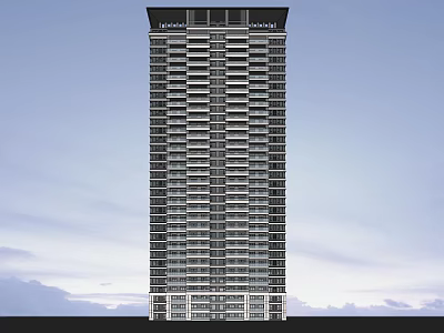 Modern High Rise Apartment Tower With Glass Windows And Contemporary Exterior Design 3d model