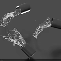 Modern Decorative Ornament Set With Black Bases And Transparent Water Splash Design