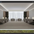 Modern Reception Room VIP Reception Room Reception Room Single Person Office Sofa Leather Sofa Table Lamp 3d model