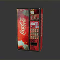 Red Coca Cola Vending Machine With Beverage Selection And Digital