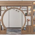 Chinese-style Pass Moon Cave Gate Bogu Frame 3d model