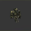 Military Style Mechanical Character And Biomechanical Creature With Camouflage Four Legged Structure