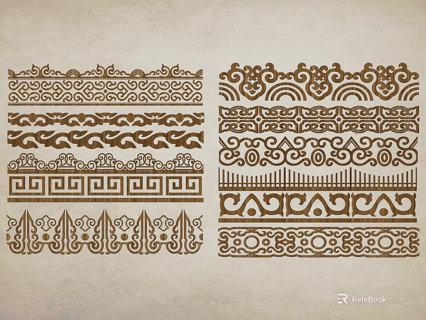 Garden Ornaments With Intricate Decorative Patterns And Vintage Design Elements 3d model