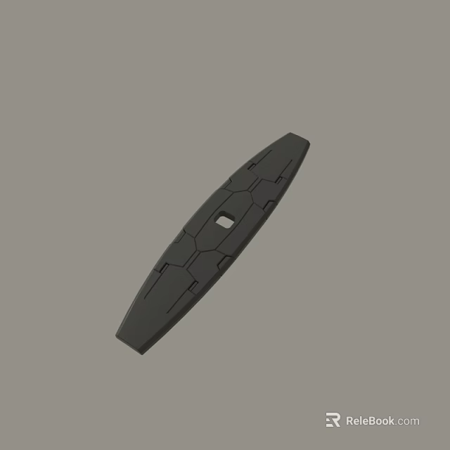 Black Long Component With Geometric Patterns And Central Hole Design 3d model 