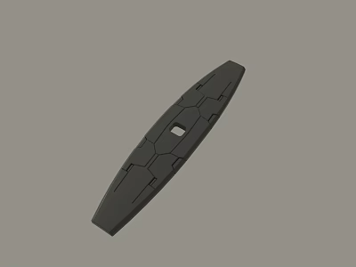 Black Long Component With Geometric Patterns And Central Hole Design 3d model