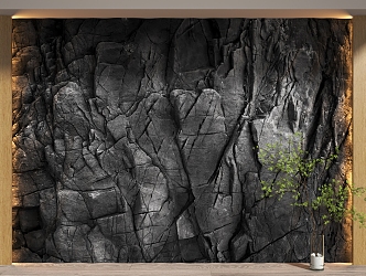 rubble background wall molten rock 3d model