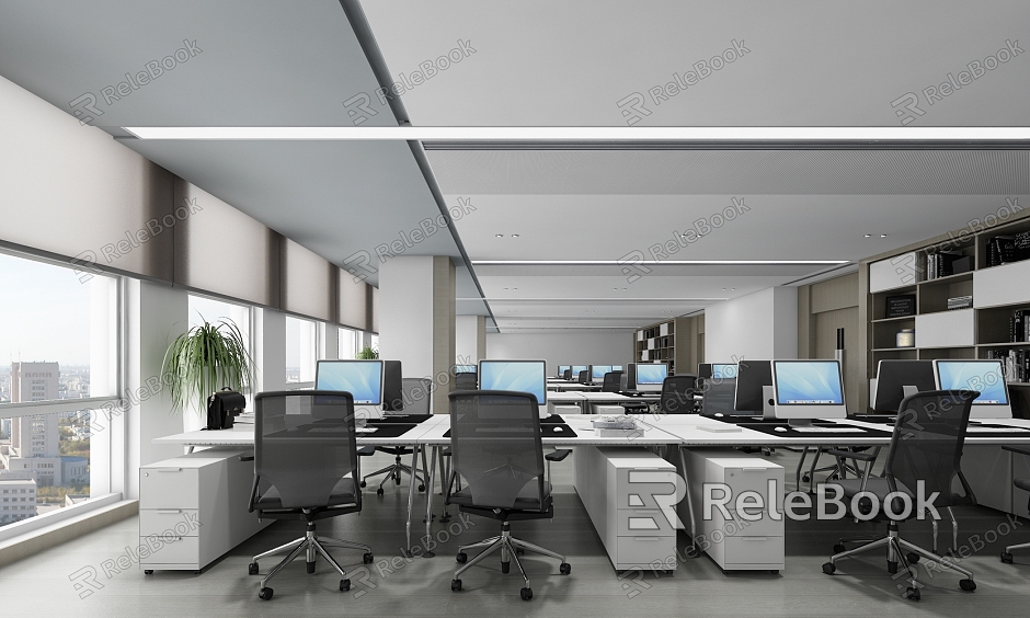 modern public office area open office model