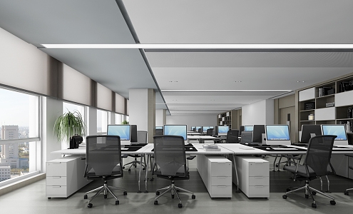 modern public office area open office 3d model