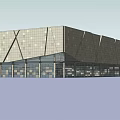 Contemporary Commercial Complex With Geometric Glass Curtain Wall And Modern Architectural Design