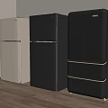 Modern Home Refrigerators Freezers Silver Black Double Door Multi Drawer Designs