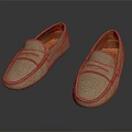 Beige Leather Loafers with Classic Stitched Details and Simple Elegant Style